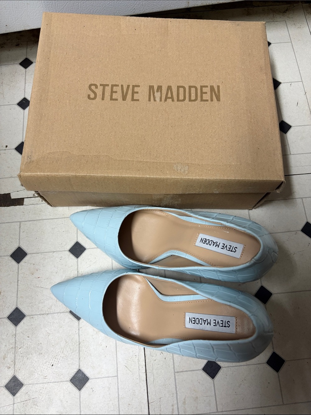 Steve Madden Light Blue Pointed Toe Flats